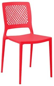 Cadeira Empilhável Vênus Vermelho Pastel em Polipropileno Acrilys