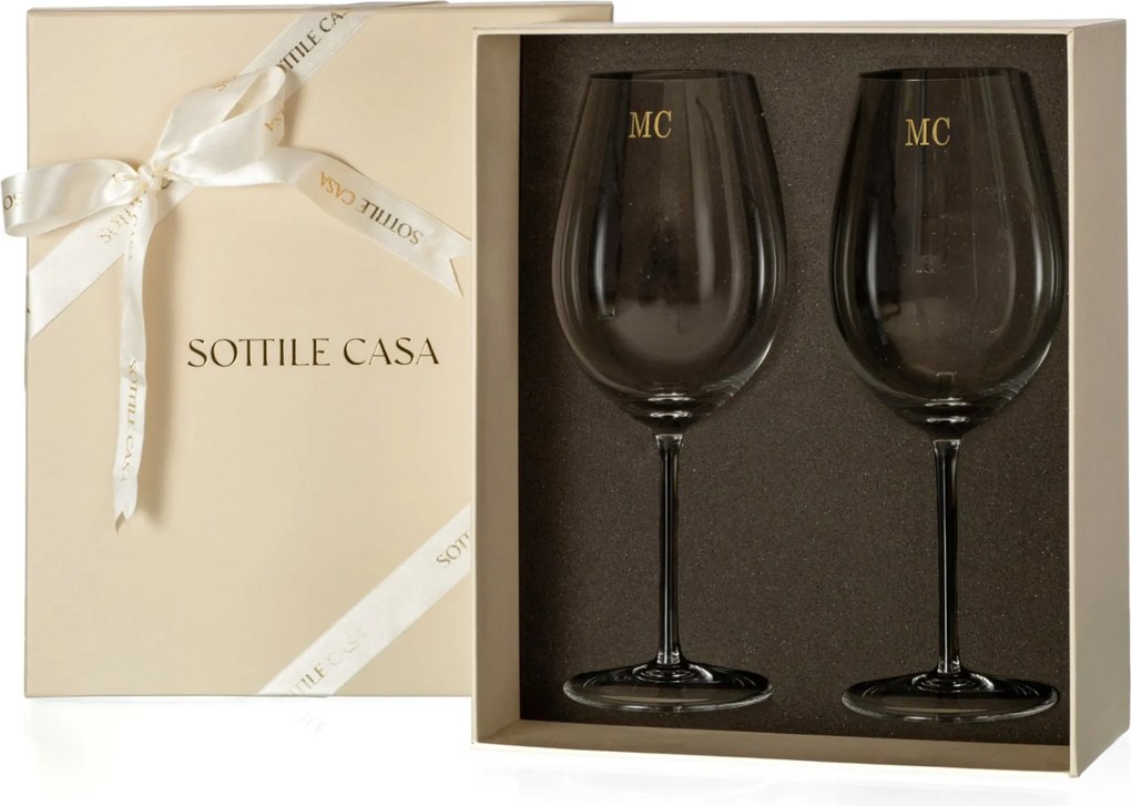 Conjunto 2 Taças de Cristal Mozart Basic p/ Vinho Malbec 620ml c/ Caixa de Presente  Incolor