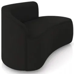 Sofá 2 Lugares Para Sala 140cm Orgânico Wendi Suede Preto I01  - Mpoze