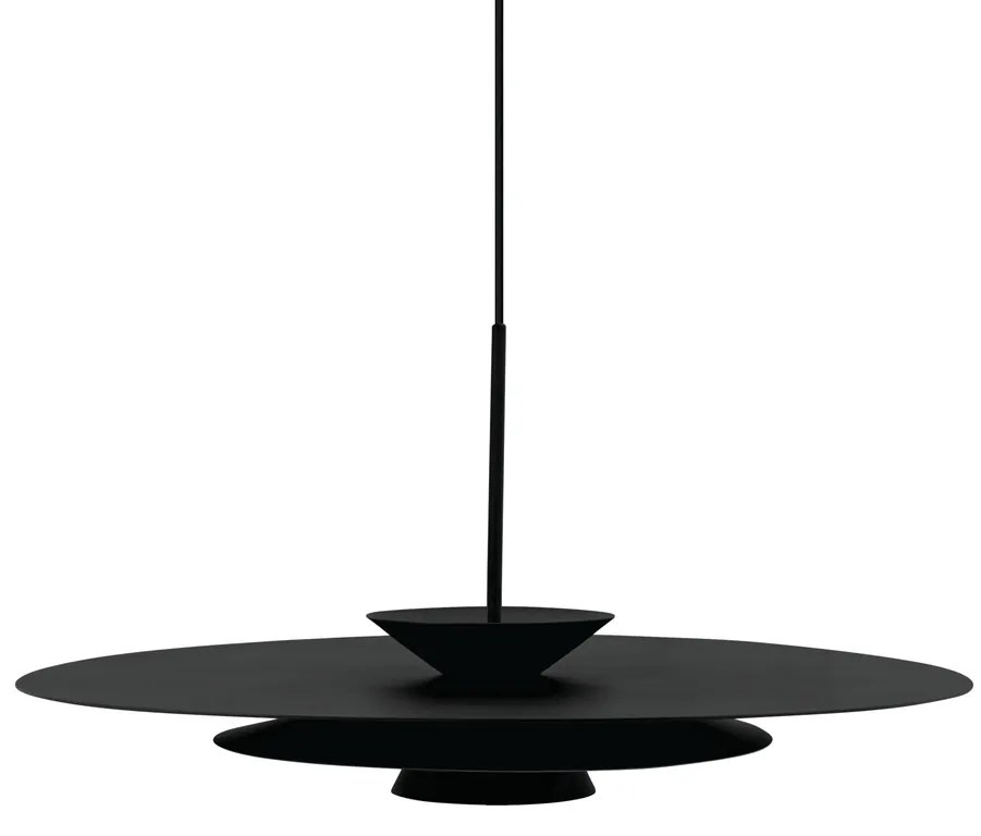 Pendente Tule Ø50X25,5Cm 1Xmr16 - Usina 25122/50 (PT - Preto Texturizado, Igual a Cor 1)