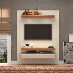 Painel Bancada Suspensa Para TV Até 55 Pol. TB106E Com LED 2 Gavetas O