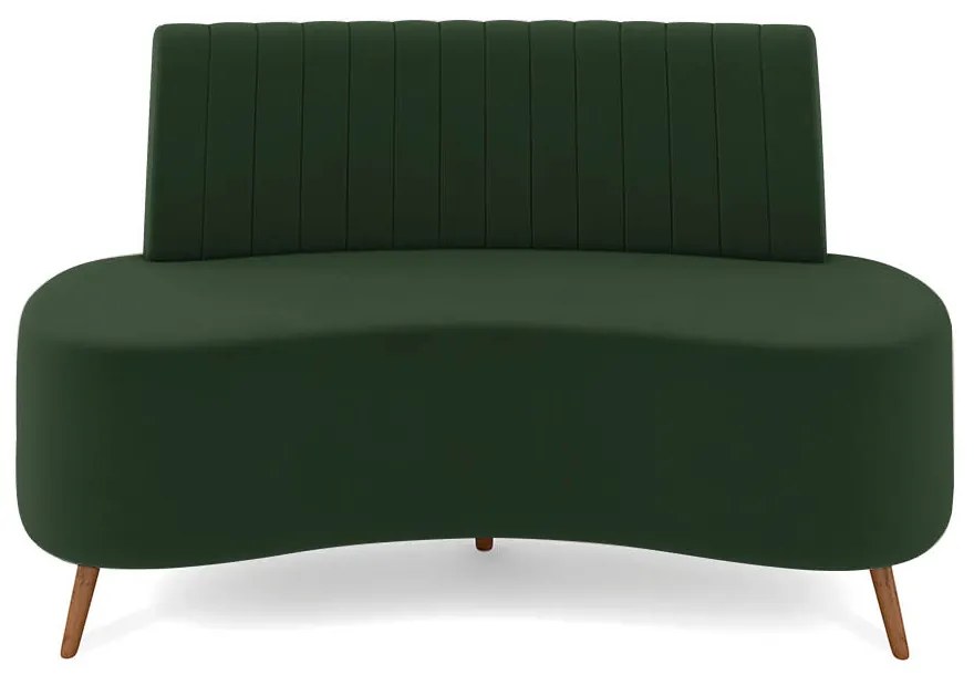Sofá 2 Lugares Living 160cm Pé Palito Maraú Veludo K01 - D'Rossi - Verde