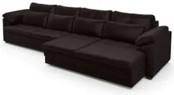 Sofá Retrátil 5 Lugares Para Sala 414cm Dijon Couro Bordô S07 - Mpozen