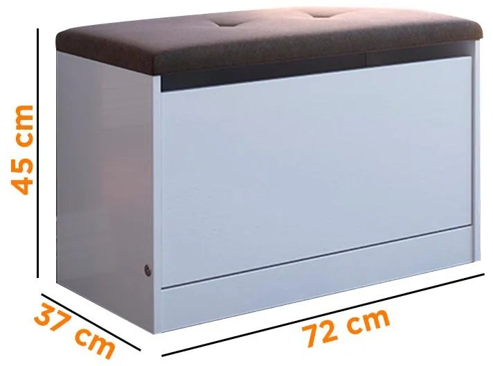 Sapateira Puff Cama Quarto Multifuncional Decoração Branco/marrom
