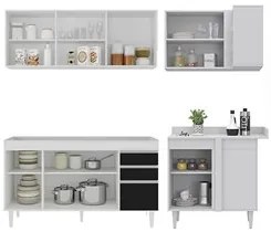 Armário de Cozinha Modulado de Canto Esquerdo 4 Peças CP49 Balcão sem
