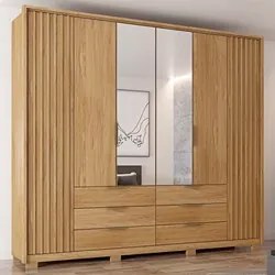 Guarda Roupa Casal Com 2 Espelhos 6 Portas Martin C01 Buriti - Mpozena