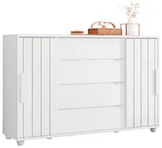 Cômoda Sapateira para Quarto 150cm 2 Portas 4 Gavetas Flex Eve A02 Bra