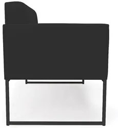 Sofá Namoradeira e 2 Poltronas Base Industrial Preto Ana Veludo Preto