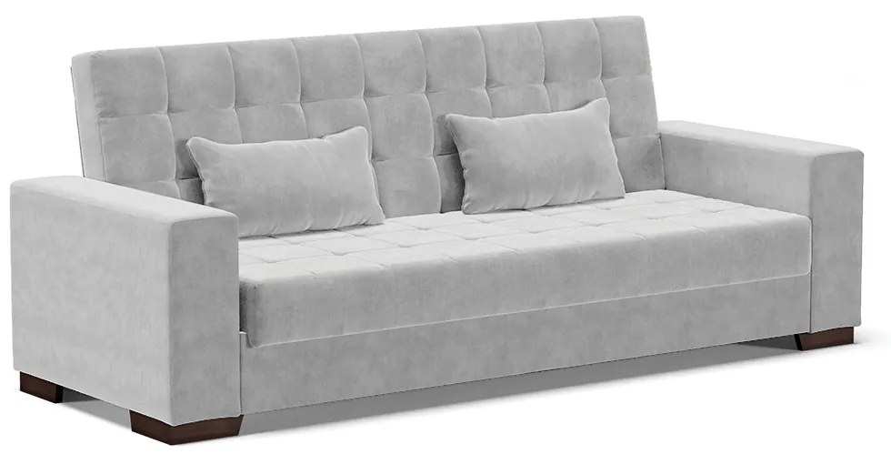 Sofá Cama Casal 3 Lugares 210cm Lisboa Suede Cinza  D03 - D'Rossi