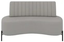 Sofá 2 Lugares 135cm Pés Aço Preto Tamar Z08 Linho Cinza - Mpozenato