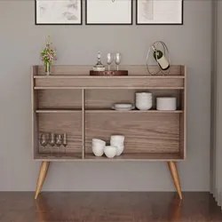 Balcão Buffet Aparador Para Sala de Jantar 3 Portas Belize Castanho -