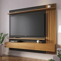 Painel Home Suspenso para TV 70 Pol. 180cm Buriti C05 Noce Milano/Pret