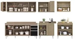 Armário de Cozinha Modulado de Canto 7 Peças CP35 Balcão com Tampo Cas