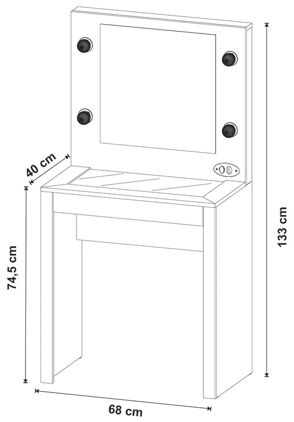 Penteadeira para Quarto Decorativa PE2017 MPD Branco G69 - Gran Belo