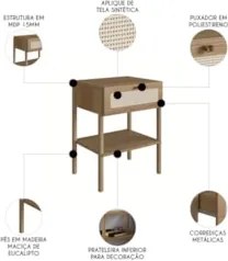 Cabeceira Casal e Queen Com 2 Mesas Laterais Arlo A10 Hanover - Mpozen