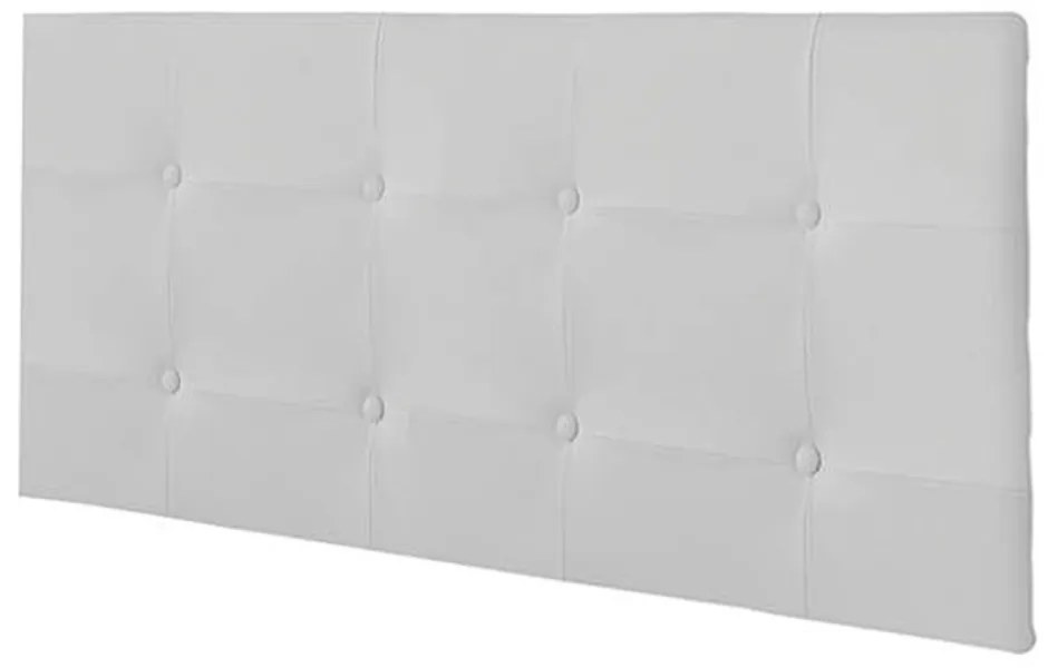 Painel Luna Para Cama Box King 193 cm Corino Branco - D'Rossi