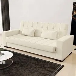 Sofá Cama para Sala de Estar Lisboa Linho Bege - Ibiza