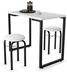 Conjunto Mesa de Cozinha Prattica Industrial 90cm com 2 Banquetas F02
