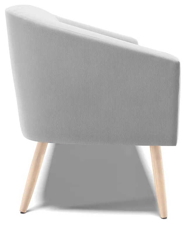 Namoradeira 02 Lugares Stella Suede Pés Palito Natural - D'Rossi - Cinza