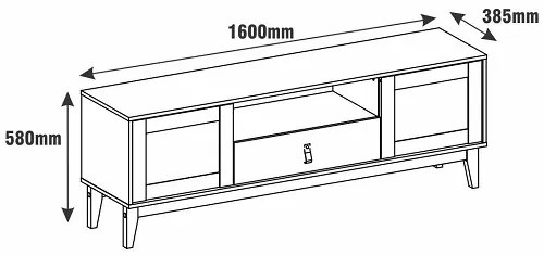 Rack Esmeralda 1.60 Branco/Noce - Casa D Móveis
