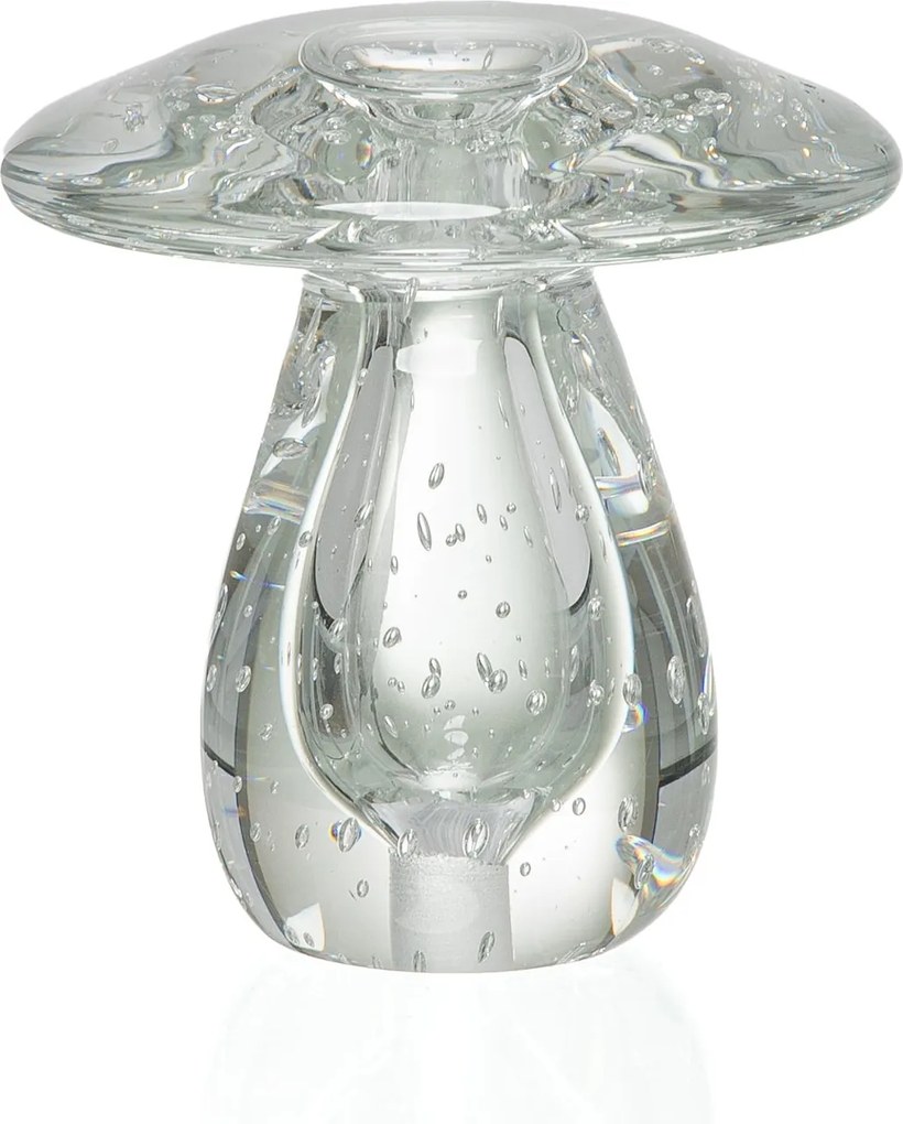 Cogumelo Decorativo em Murano P  Cristal Transparente