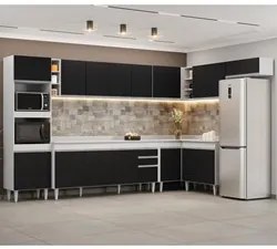 Armário de Cozinha Modulada de Canto 9 Peças CP05 Balcão com Tampo Bra