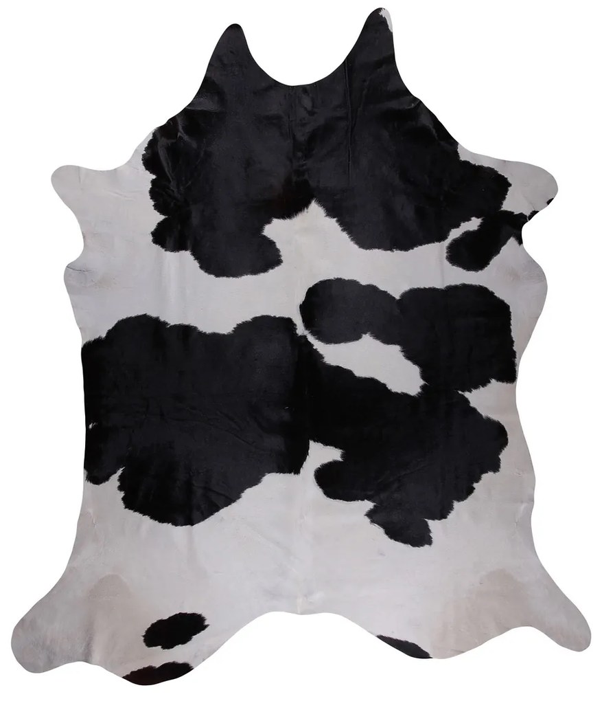 Tapete de Pele Bovina Natural Preto e Branco