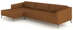 Sofá 4 Lugares 286cm Com Chaise Esquerdo Eko Couro Caramelo Z55 - Mpoz