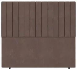Cabeceira Cama Box Queen 160cm Estofada Plutus Veludo Marrom Z04 - Mpo