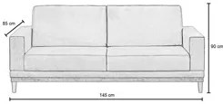 Sofá Living 145cm 2 Lugares Kayrós D05 Suede Bege - Mpozenato