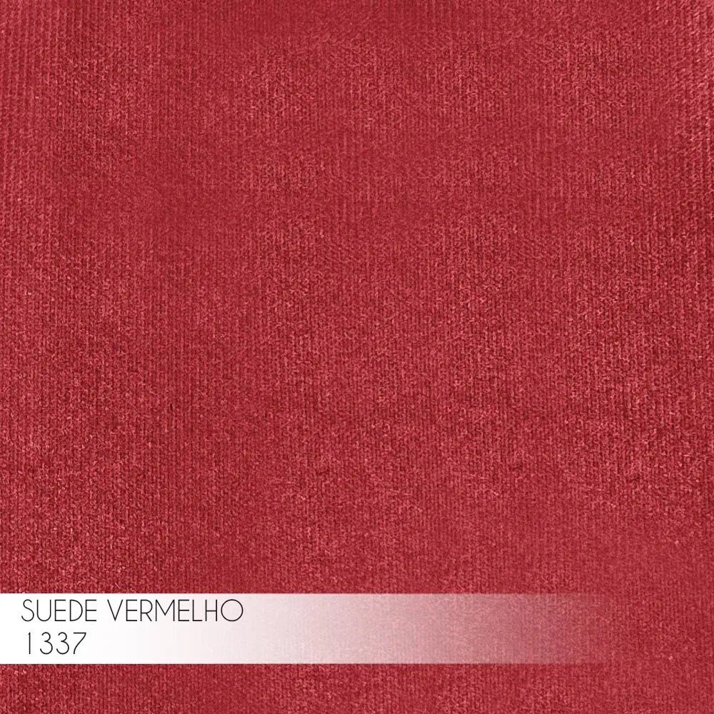 Puff Decorativo Base Bronze Elsa Suede Vermelho G41 - Gran Belo