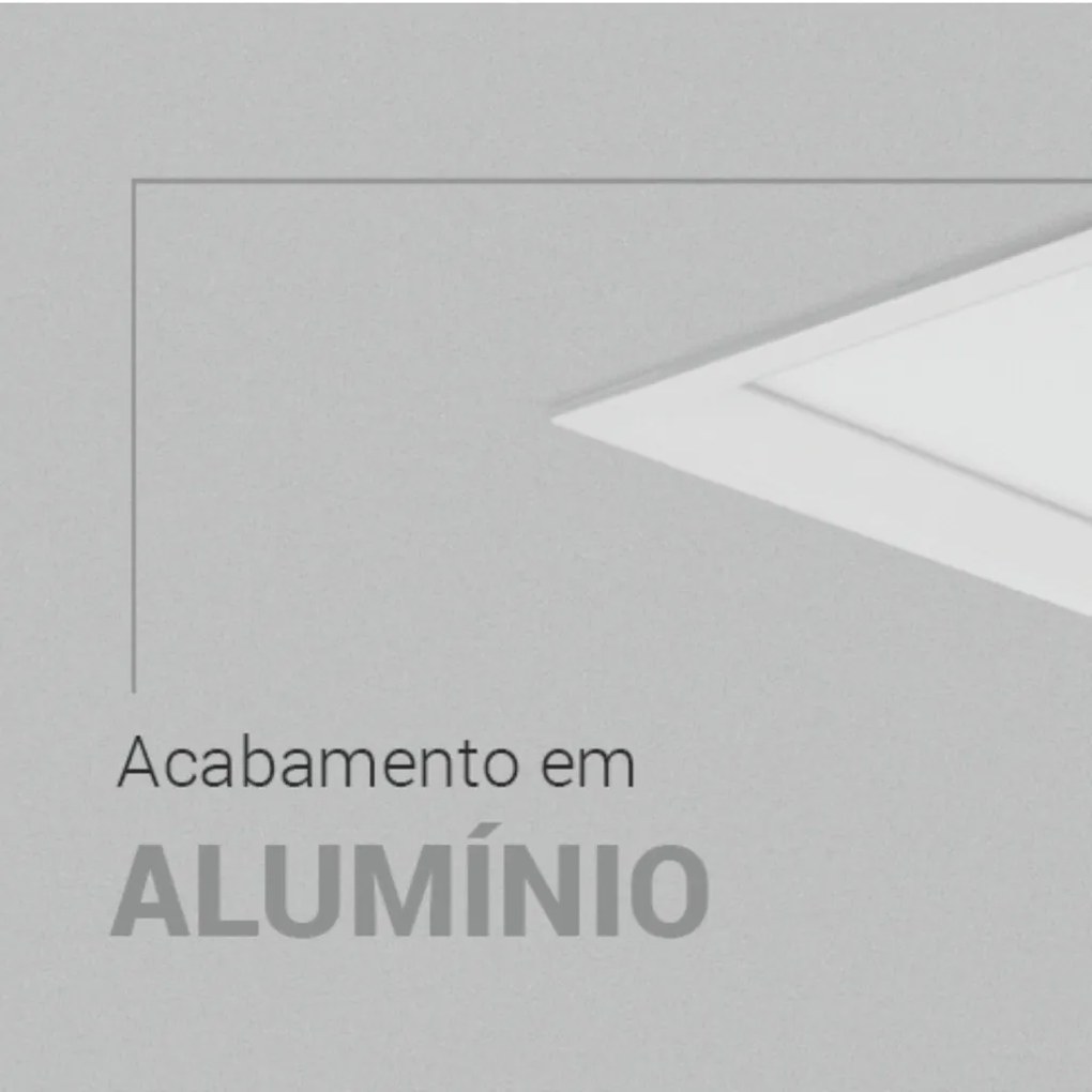 Embutido Quadrado Recuado 22,5X22,5Cm Led 22W 6500K Bivolt - Branco /...