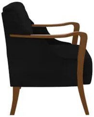 Poltrona Decorativa para Sala de Estar Capitonê Lapa Z32 Veludo Preto