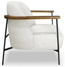 Poltrona para Sala Pés Metálicos Ellen S06 Boucle Branco - Mpozenato