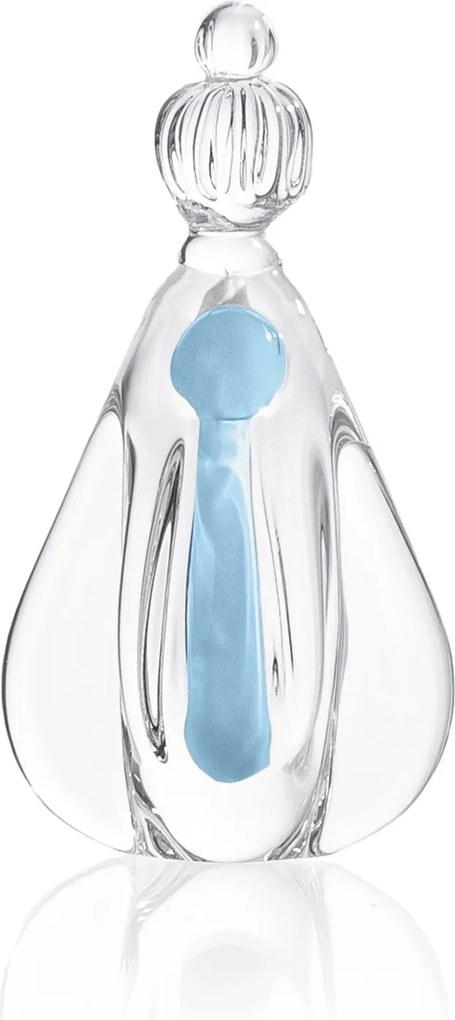 Mini Santa Aparecida Cristal Murano P - Azul Bebê  Azul Bebê