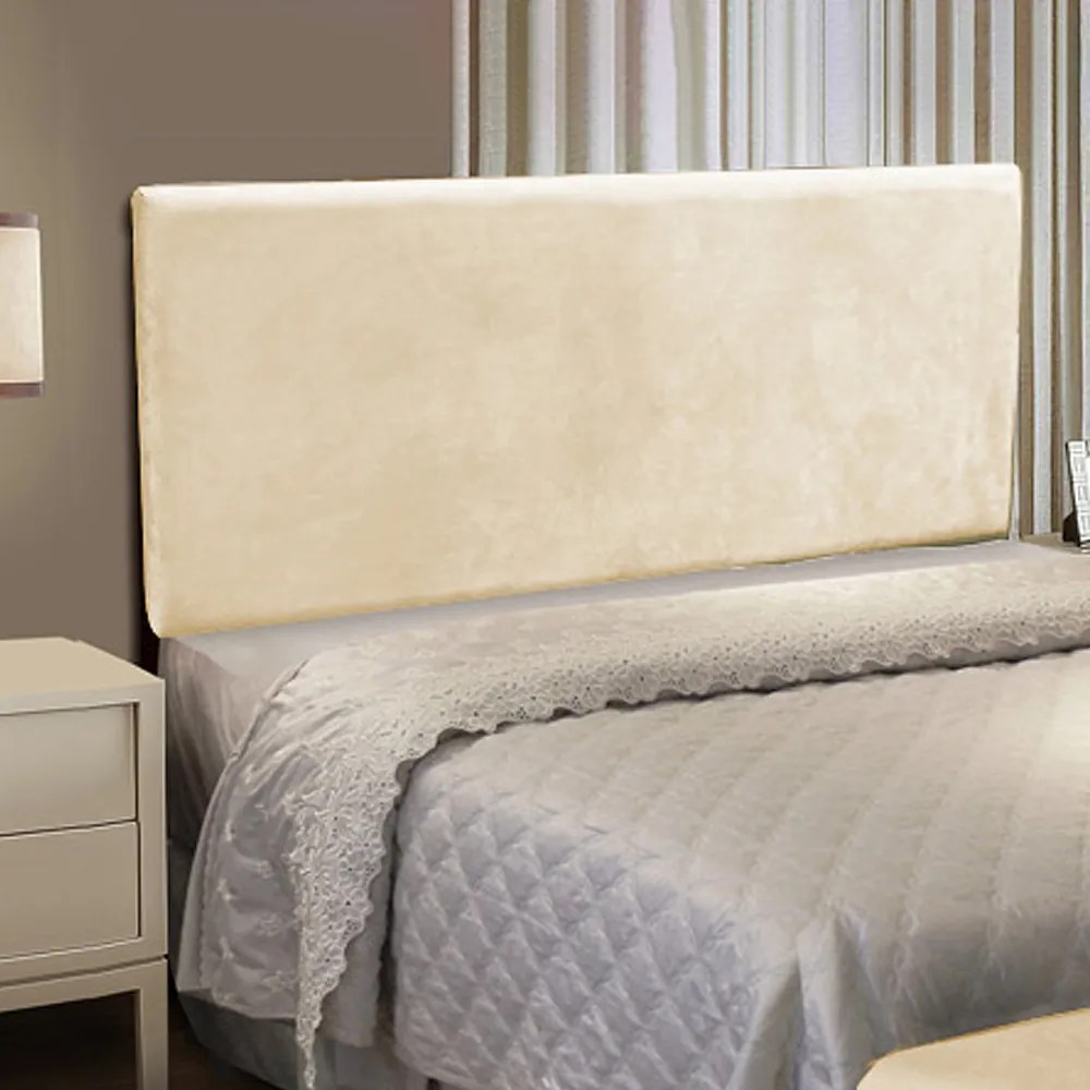 Cabeceira Solteiro Cama Box 90cm Painel Clean Suede M11 - D'Rossi - Bege
