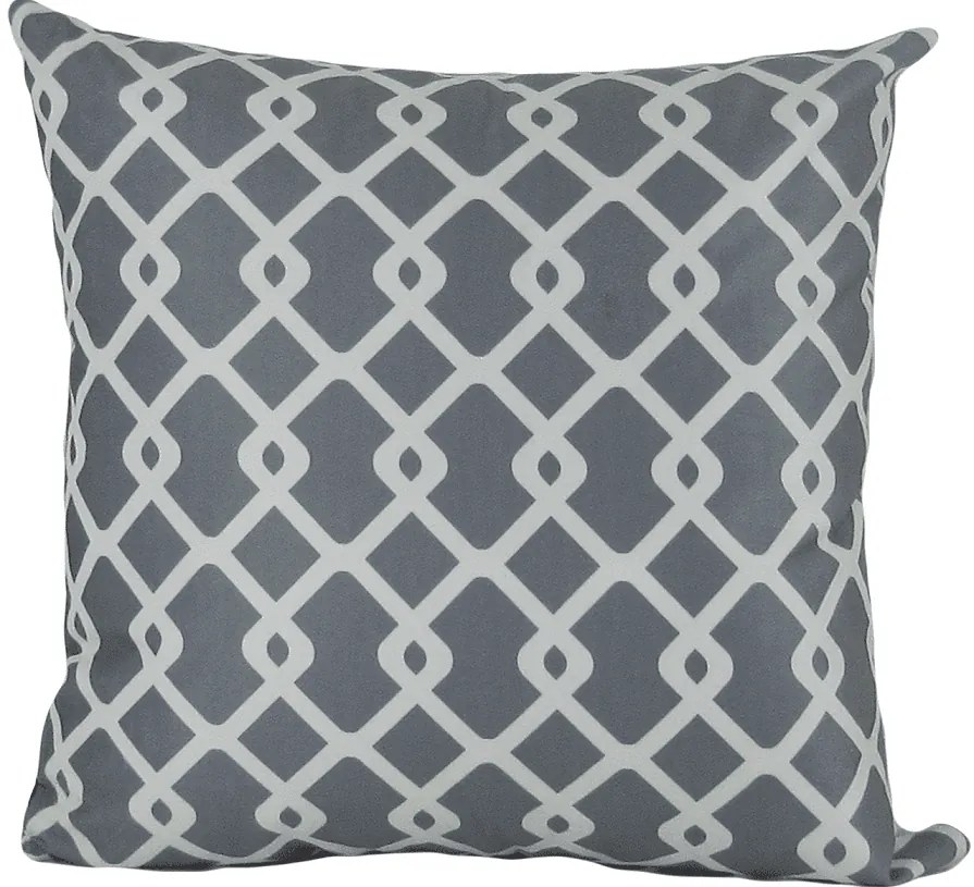 Capa almofada LYON Veludo estampado Geométrico Cinza 50x50cm