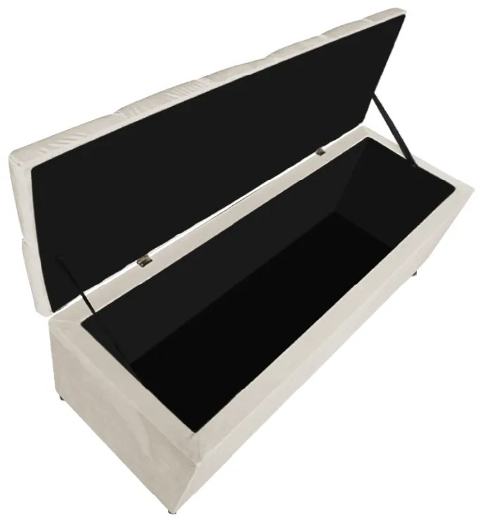 Calçadeira Estofada Liverpool 195 cm King Size Suede Bege - ADJ Decor