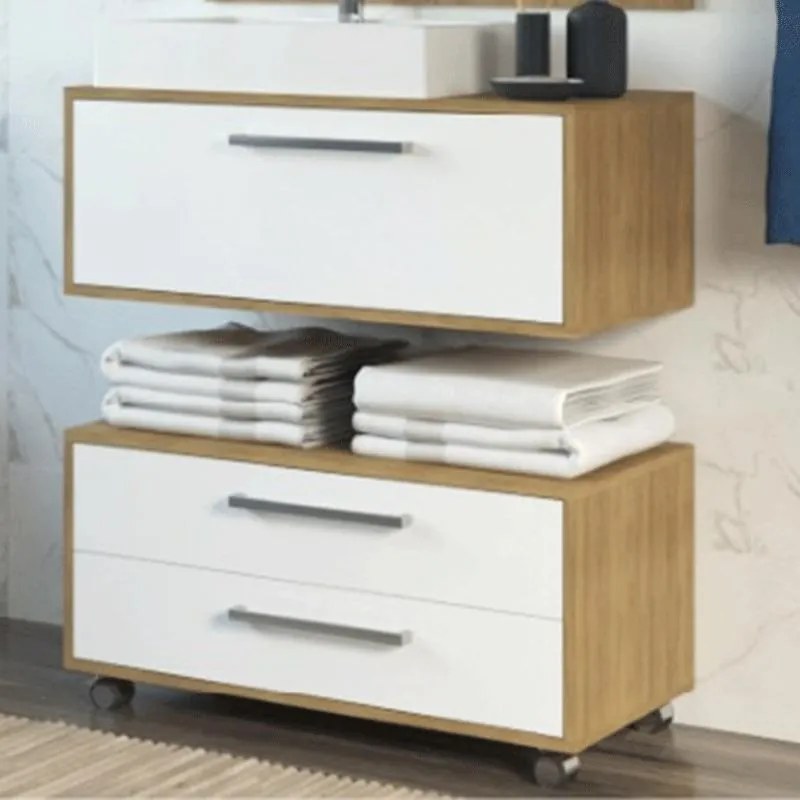 Conjunto de Banheiro Completo Grécia Balcão Painel Cuba Kit Torneira