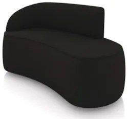 Sofá 2 Lugares Para Sala 140cm Orgânico Wendi Suede Preto I01  - Mpoze