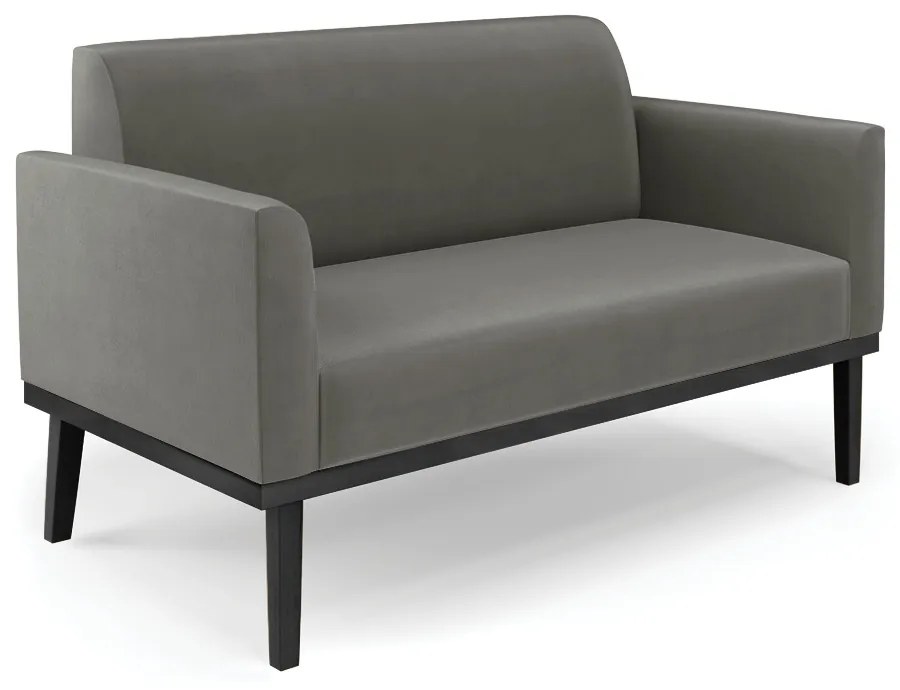 Poltrona Namoradeira Decorativa Isabella Pés Fixo em Madeira Preto Suede Grafite G19 - Gran Belo