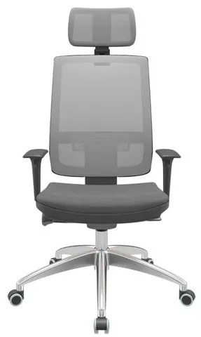 Cadeira Office Brizza Tela Cinza Com Encosto Assento Poliester Cinza Autocompensador 126cm - 63232 Sun House