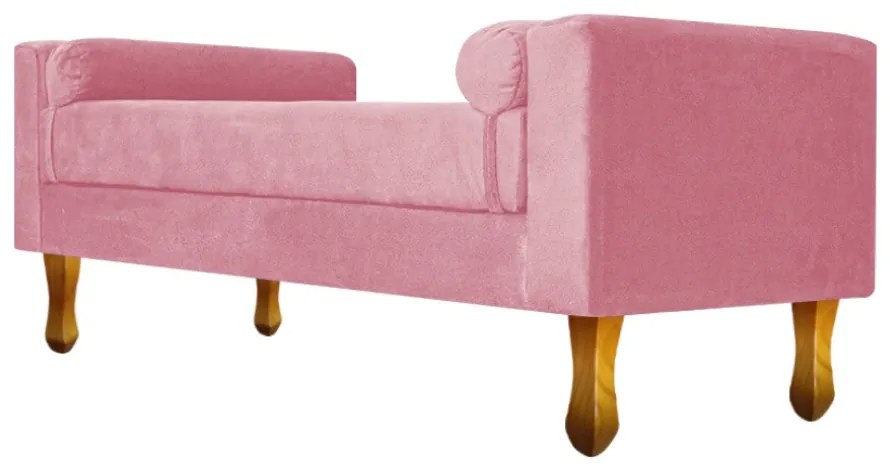 Recamier Félix King Size 195cm Suede Rosa Bebê - ADJ Decor