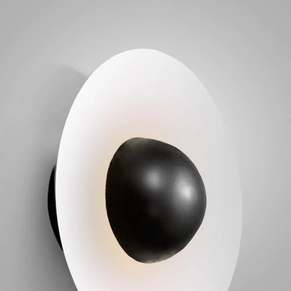 Arandela Rera Rebatedor Ø18,5X08Cm Metal Alumínio 01Xled 9W 2700K - Ol... (PRETO, Igual a Cor Estrutura)