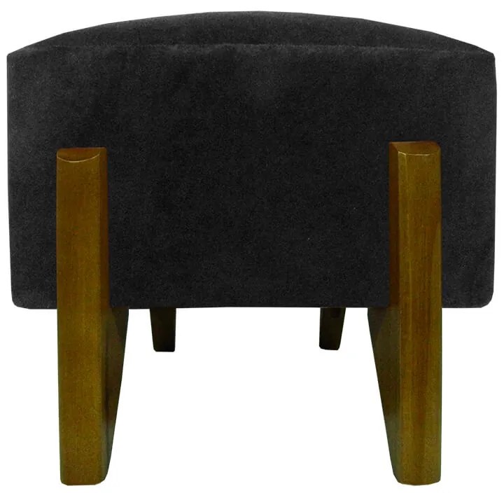 Banquinho Acolchoado Evo Retangular Peach Veludo em Várias Cores - Preto