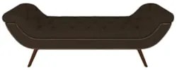 Puff Recamier Calçadeira 140cm Pés Palito Madeira Vêneto Z37 Veludo Ma