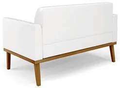 Sofá Namoradeira e 2 Poltronas Base Madeira Castanho Maressa Sintético