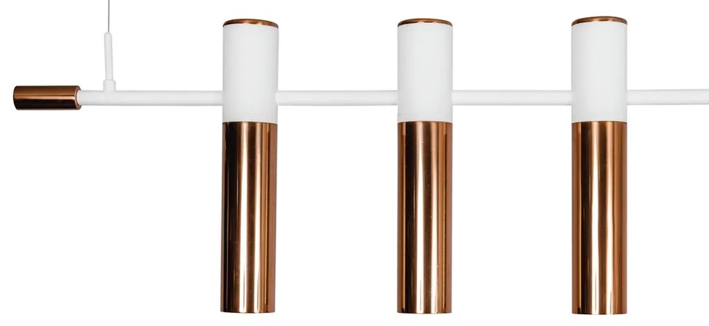 Pendente Vittu 150X30Cm 3Xmr16 Gu10 + 2Xe27 G45 / Cabo Aço Chumbador +... (FN-F - Fendi Fosco, AMBAR)