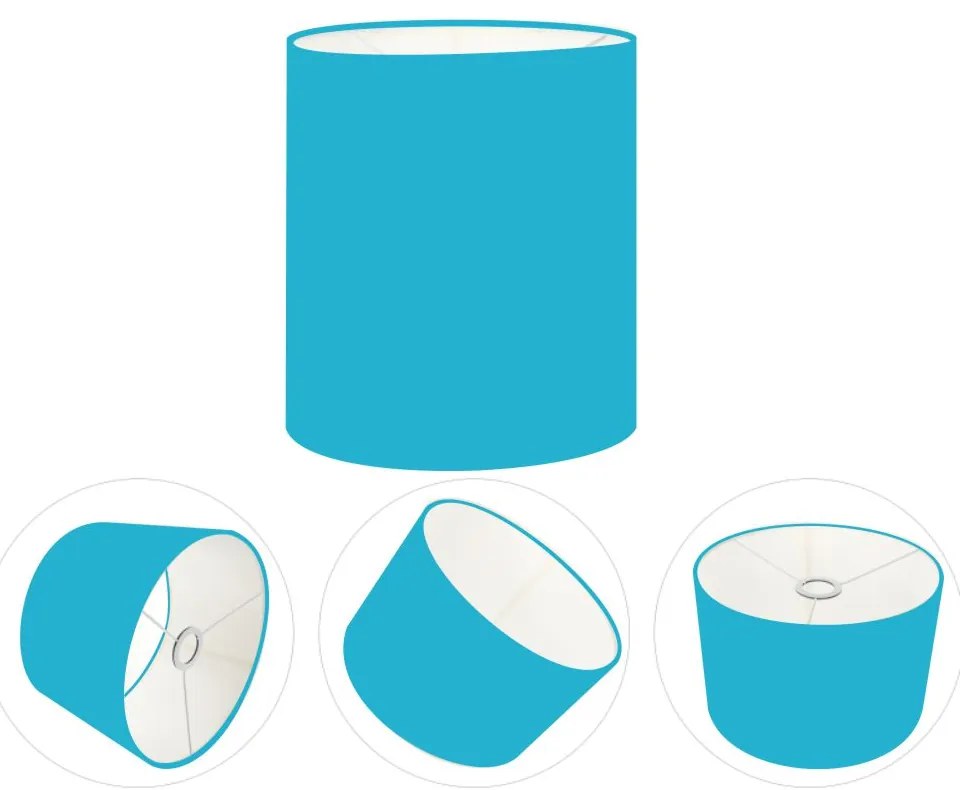 Cúpula Abajur Cilíndrica Cp-7001 Ø13x15cm - Azul Turquesa