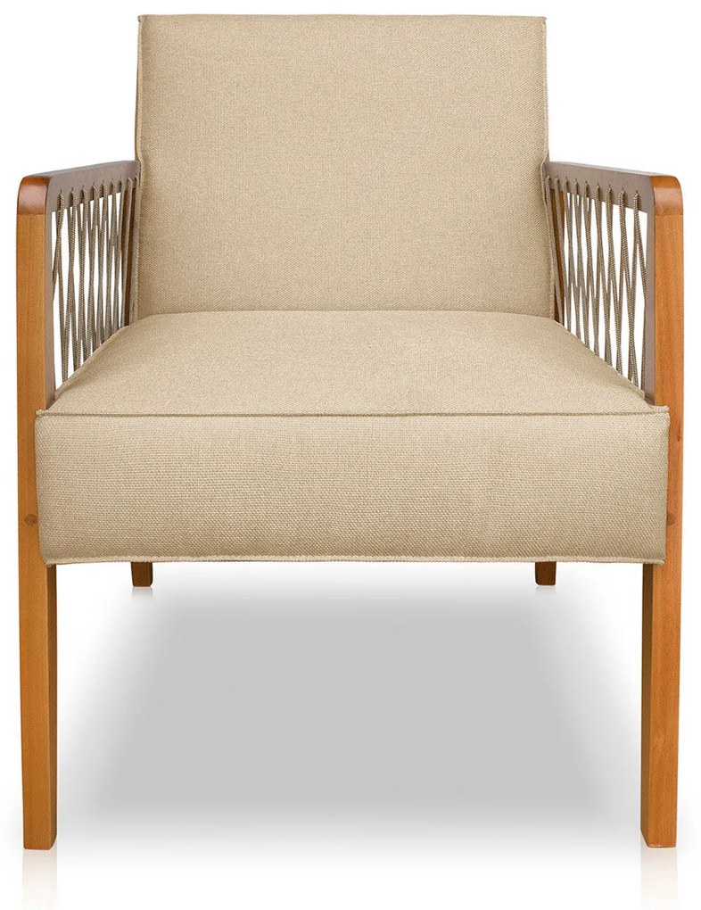 Kit 2 Poltronas Havaí SPZ Decorativa Sala Linho - ADJ Decor